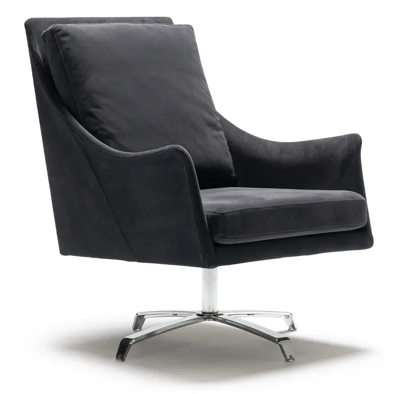 Fotolii din metal - Fotoliu lounge de relaxare cu scoica tapitata SHELLBY