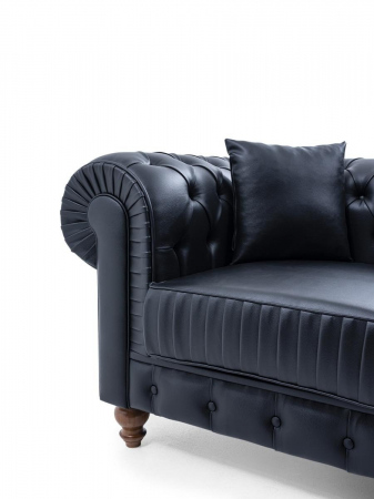 Fotoliu lounge de relaxare cu scoica tapitata tip chesterfield FIELD [2]