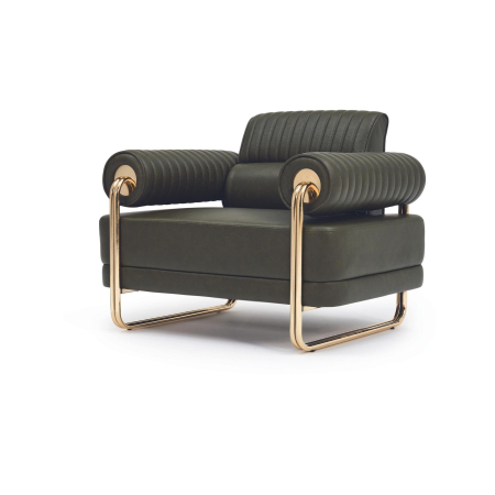 MOBILIER OFFICE - Fotoliu office cu cadru metalic in stil Neo Art Deco - GALILEO