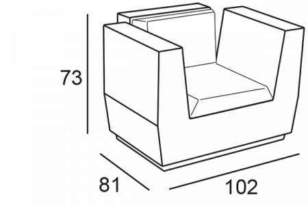 Fotoliu tapitat din plastic in stil minimalist geometric - BIG CUT [4]