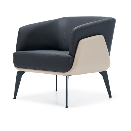 MOBILIER OFFICE - Fotoliu scultural modern cu picioare metalice - WORK