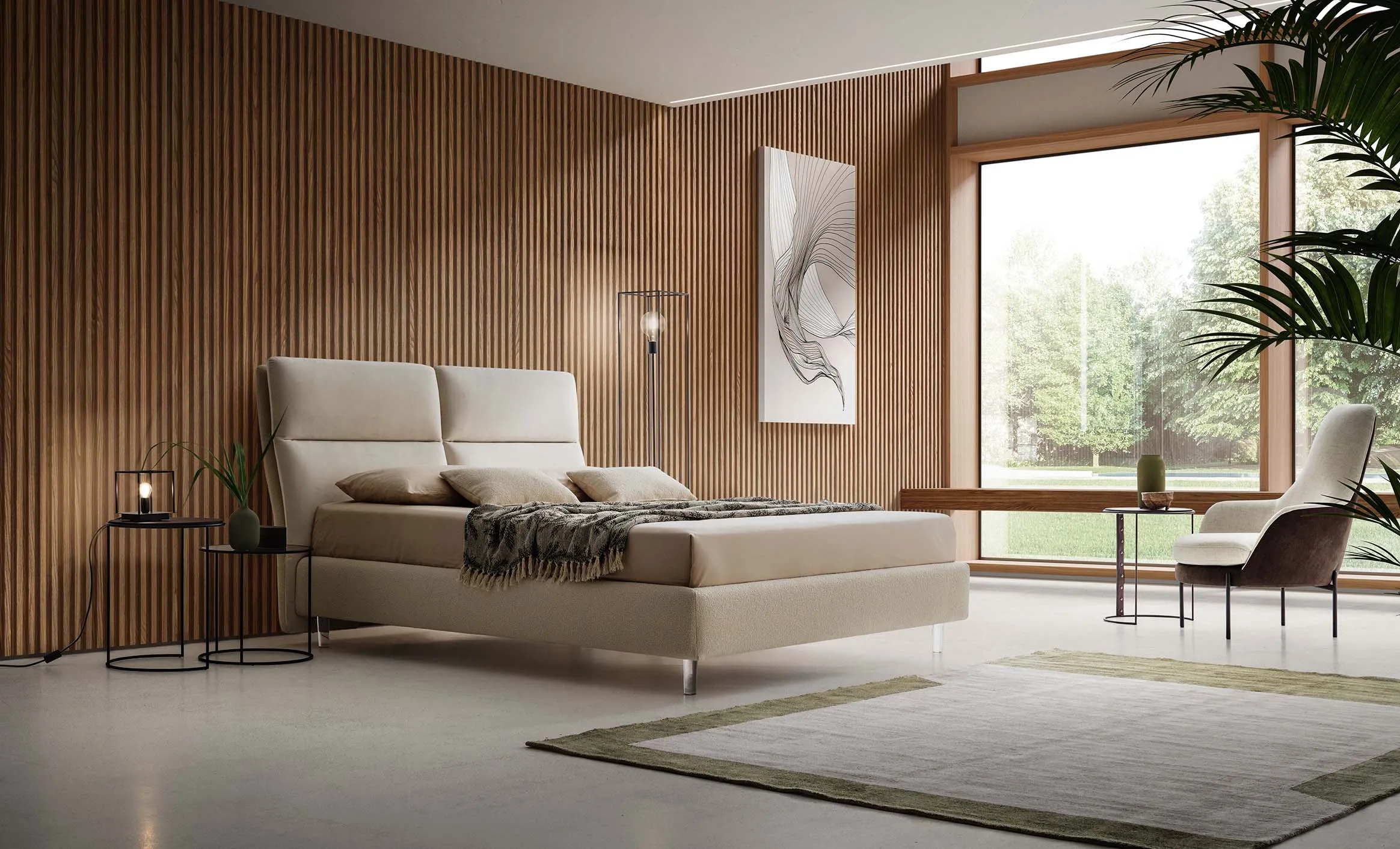 MOBILIER HOTEL - Pat cu tablie tapitata pentru hoteluri - KING