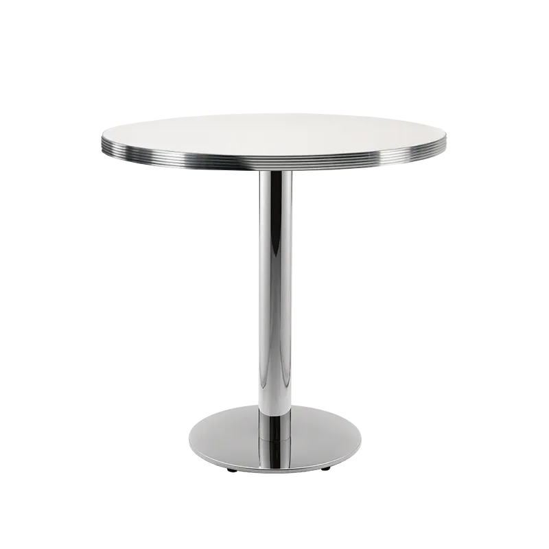 Mese fast food - Masa cu picior central si blat rotund pentru fast food in stil american diner - LEX
