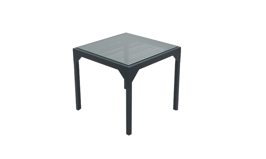 Mese din metal - Masa de terasa patrata cu blat de sticla in stil baroc - LX 385