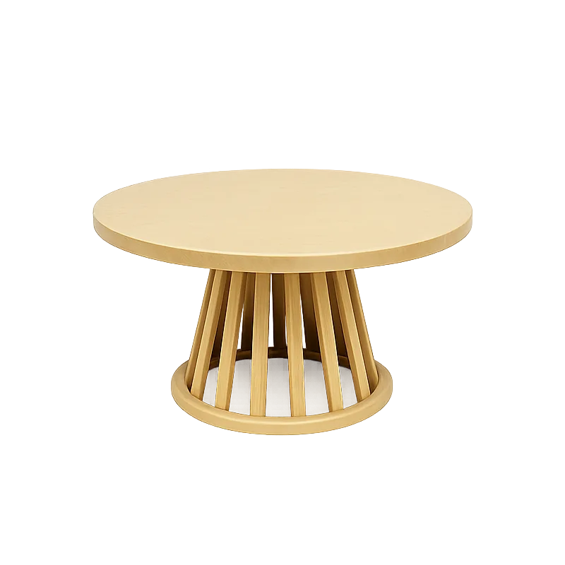 Masa rotunda din lemn masiv in stil japandi - MUNDI