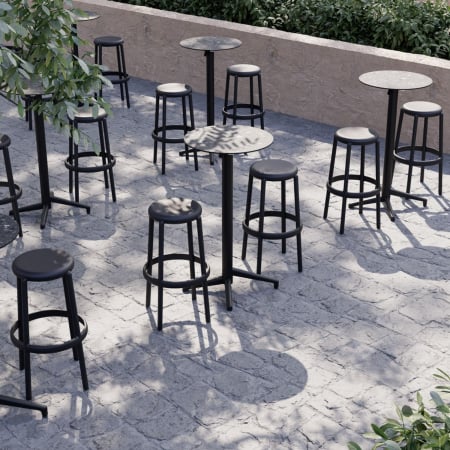 Mese inalte de bar cu blat rotund rabatabil din plastic MOON BAR [5]