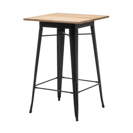 Mese cafenea - Mese inalte de bar din metal design industrial TOLIX WOOD PARTY STYLE