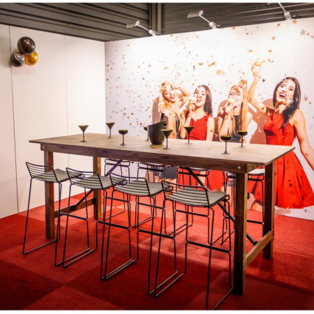 Mese inalte pentru evenimente pliabile dreptunghiulare lemn antichizat FERMETTE HIGH [4]