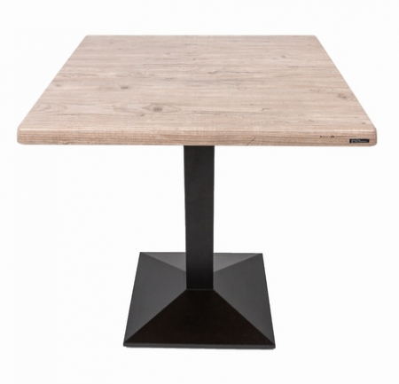 Mese fast food - Mese patrate 70 x 70 cm cu picior central CARDIFF WASHINGTON PINE