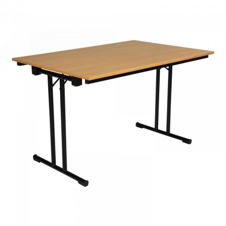 Birou office - Birou dreptunghiular 120x80 cm cu finisaj de lemn - T-FLAT