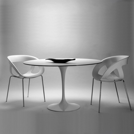 Masa cu design scultural, picior central si blat din HPL - SATURNO [3]