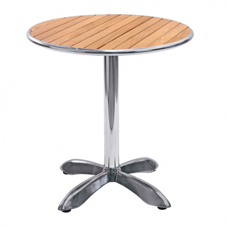 Mese bistro - Mese terasa/outdoor blat stejar cu picior aluminiu MTW001