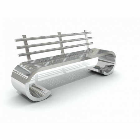 Banci - MOB 338A Mobilier urban stradal parc Banca din metal inoxidabil