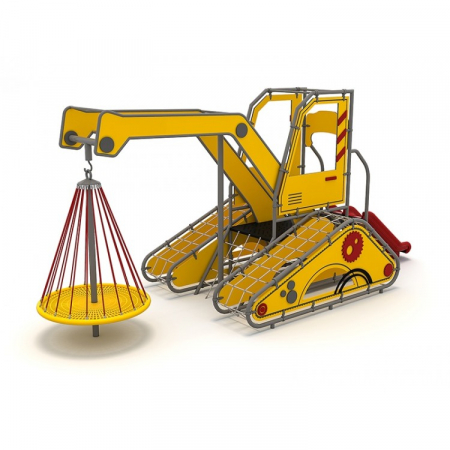 Echipamente joacă METAL - O1YN Seria HDPE Echipament loc de joaca Excavator cu Tobogan si Cățărătoare