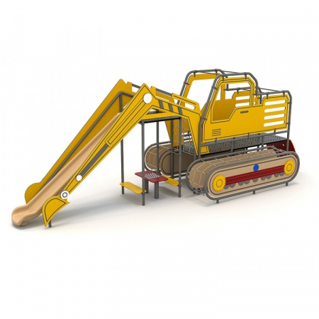 Echipamente joacă METAL - O2YN Seria HDPE Echipament loc de joaca Excavator cu Tobogan si Cățărătoare