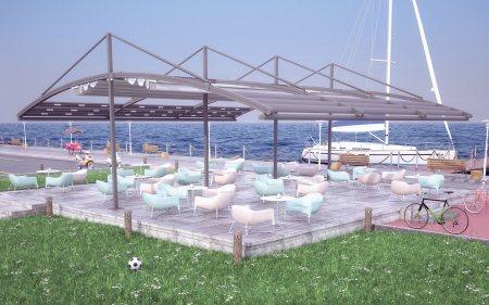 Pergole - Pergola curbata profesionala pentru plaja / terasa Pergoluxe L3