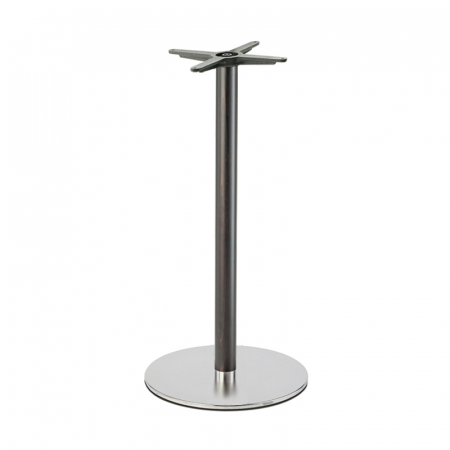 Picioare de masa din lemn - Picior de masa inalta coloana din lemn masiv baza metalica H108 INOX 4434/FX REG