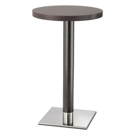 Picioare de masa din lemn - Picioare (baze) de masa inalta coloana din lemn metalica H108 INOX 4424/FX