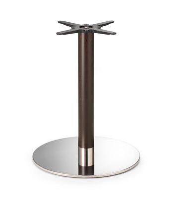 Picioare de masa din lemn - Picioare (baze) de masa coloana din lemn baza metalica H73 INOX 4431/FX REG (Wenge)