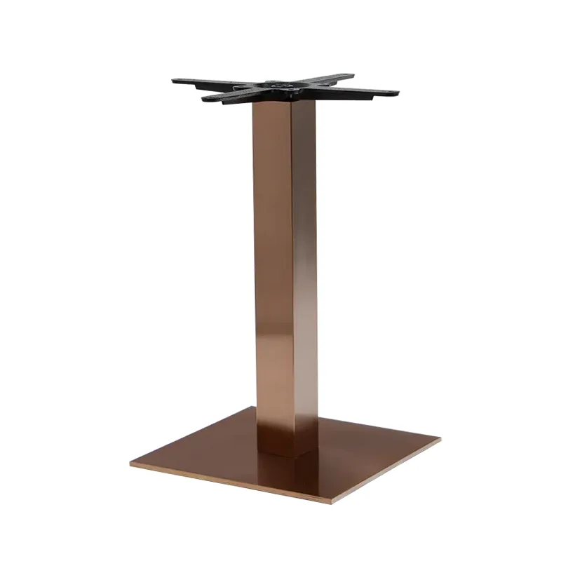 Picioare de masa din metal - de masa metalic pentru HoReCa in stil industrial luxos cu finisaj de cupru si picioruse reglabile - DIXON
