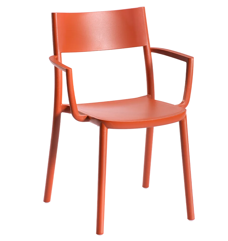 Scaune plastic - Scaun cu brate stivuibil de terasa / exterior in stil minimalist - TO-ME B