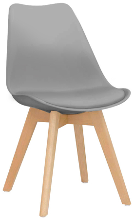 Scaun cu cadru din lemn masiv si scoica din plastic cu sezut tapitat - RS 1193 [4]