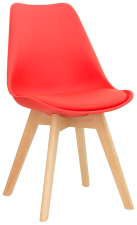 Scaun cu cadru din lemn masiv si scoica din plastic cu sezut tapitat - RS 1193 [2]