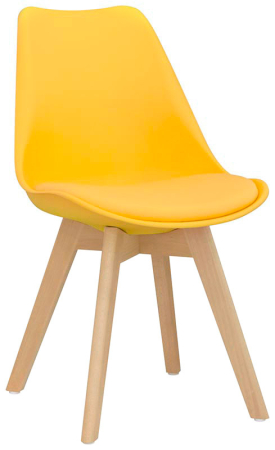 Scaun cu cadru din lemn masiv si scoica din plastic cu sezut tapitat - RS 1193 [6]