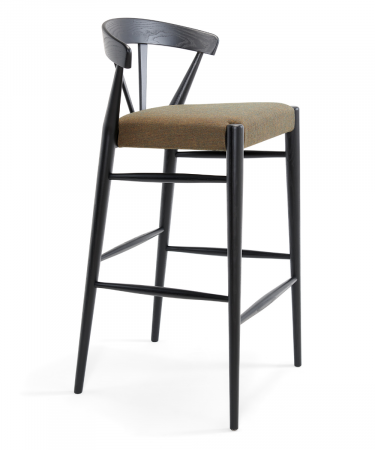 Scaune de bar lemn - Scaune inalte de bar cadru lemn fag sezut tapitat GINGER SG2127
