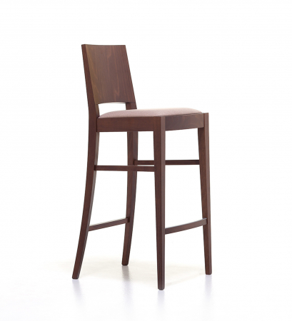 Scaune de bar lemn - Scaune lemn sezut tapitat inalte de bar ROSE SG101