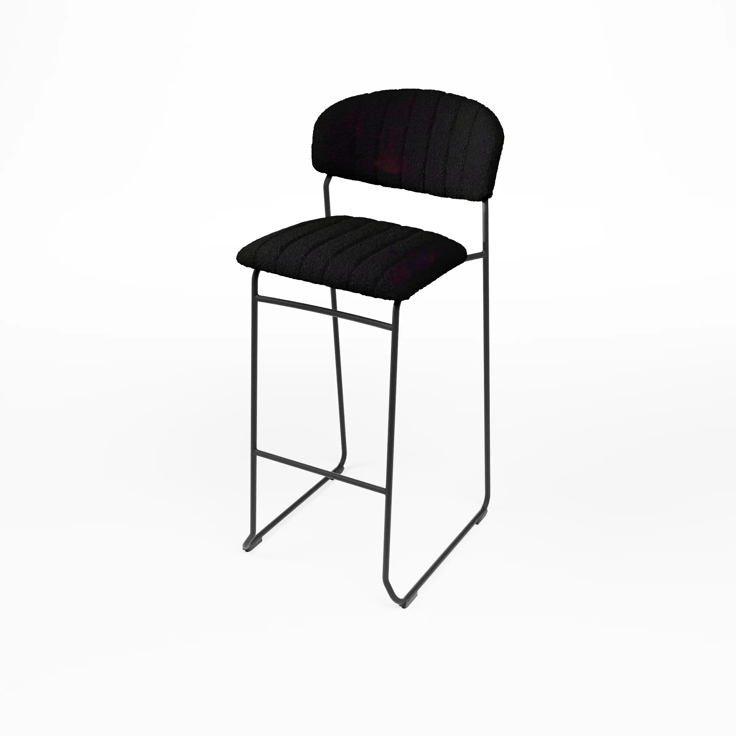 Scaun de bar cu sezut tapitat si cadru metalic - TEDDY [1]