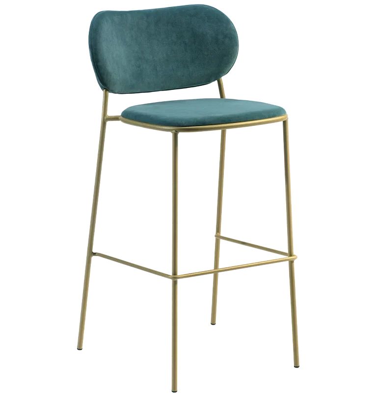 Scaune de bar metal - Scaun de bar tapitat cu cadrul metalic pentru restaurant - NUTA LIGHT STOOL 77