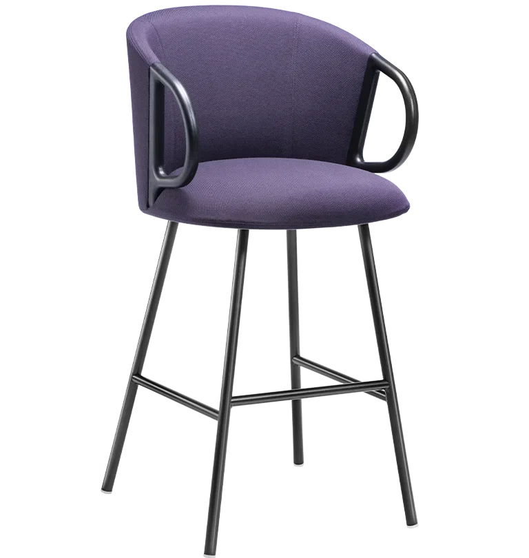 Scaune inalte de bar - Scaun de bar tapitat in stil neo art deco - CUCARACHA SLIM STOOL