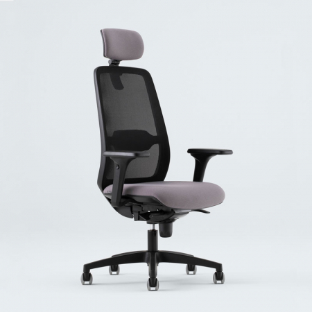 Scaune ergonomice - Scaun de birou ergonomic cu brate, tetiera si structura din plastic Paddle