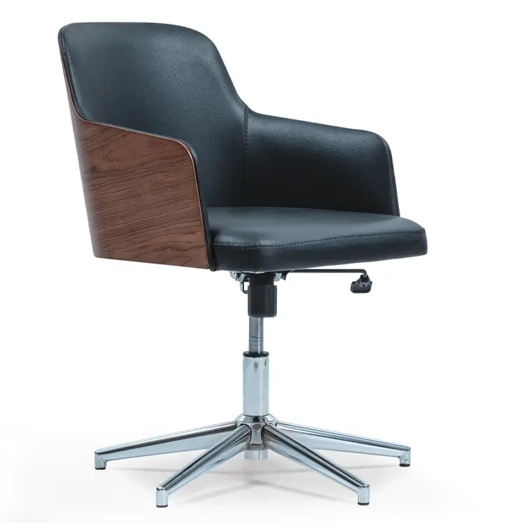 MOBILIER OFFICE - Scaun de conferinta cu cadru metalic, scoică interioară tapitată cu lemn pe exterior BOSS Office