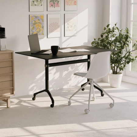 Scaun de conferinta cu roti si scoica din plastic - EOS-O [3]