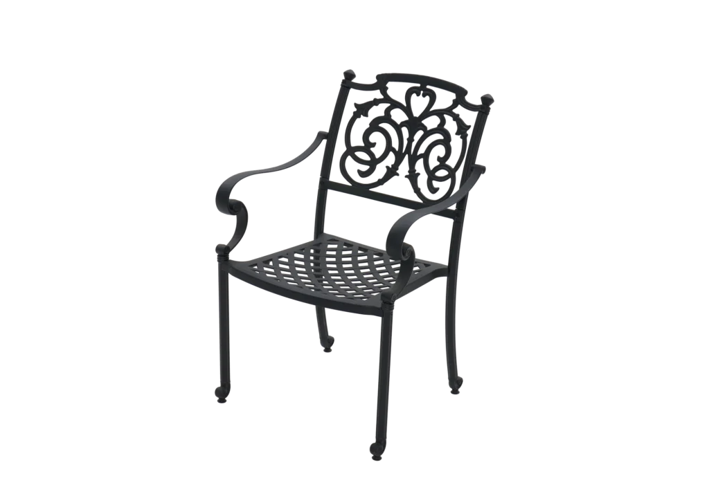 TERASA / EXTERIOR - Scaun de terasa cu brate din metal in stil art nouveau - ADEN