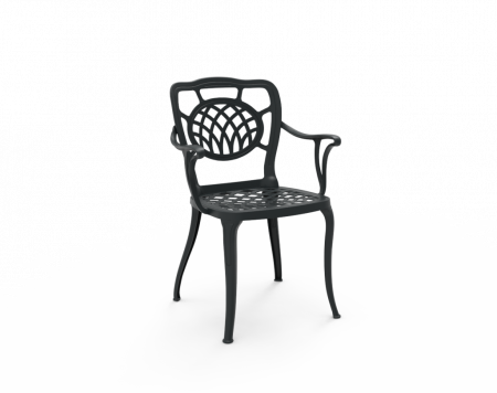 Scaune de terasa din metal - Scaun de terasa cu brate din metal in stil art nouveau - DIAMOND CG 509