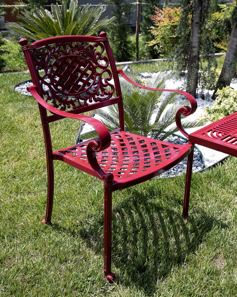 Scaun de terasa cu brate din metal in stil art nouveau - HELEN [2]