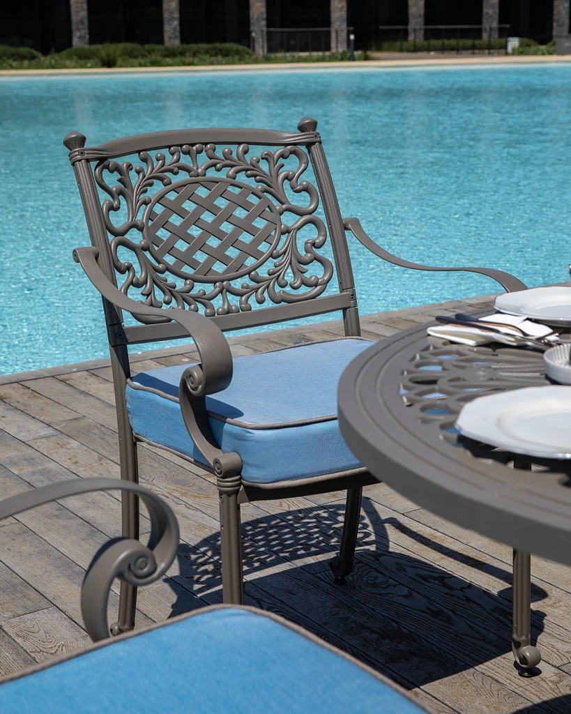 Scaun de terasa cu brate din metal in stil art nouveau - HELEN [3]