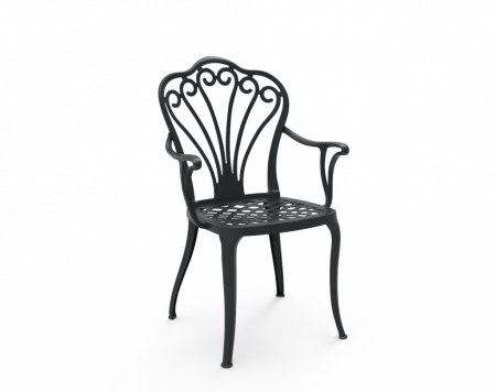 Scaune de terasa din metal - Scaun de terasa cu brate din metal in stil art nouveau - SUWAN CG 507