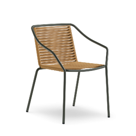 Scaune de terasa din metal - Scaun de terasa cu brate retro cu cadrul metalic - PHILIA 3905