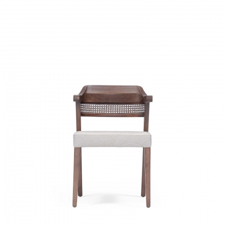 Scaun din lemn cu sezut tapitat si spatar tip plasa / mesh DOVE Wicker [1]