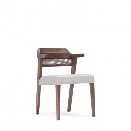 Scaun din lemn cu sezut tapitat si spatar tip plasa / mesh DOVE Wicker [2]