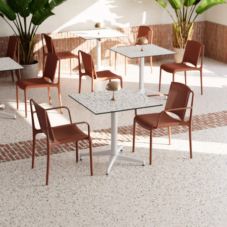 Scaun din plastic cu brate pentru exterior - NES [4]