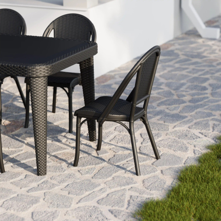 Scaun din plastic tip bistro pentru exterior - FLASH-R [2]