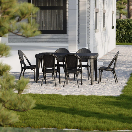 Scaun din plastic tip bistro pentru exterior - FLASH-R [3]