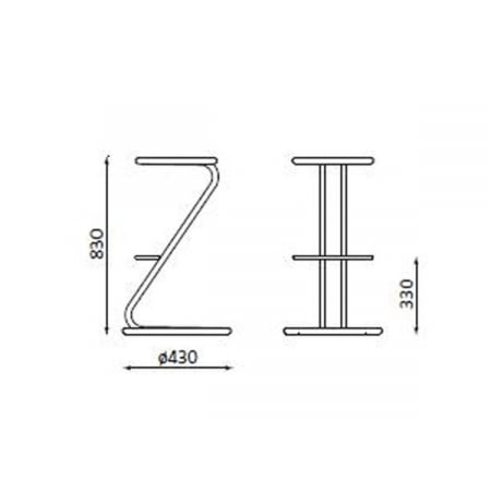 Scaun inalt de bar cadru metalic cromat cu sezut tapitat ZETA 425 EVO_1145 [1]