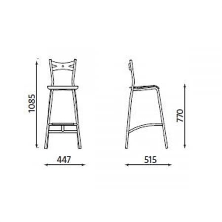 Scaun inalt de bar cadru metalic cromat EVO_1081 [1]