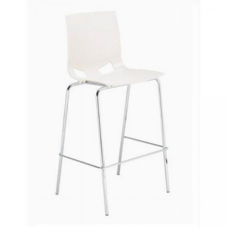 Scaune inalte de bar - Scaun inalt de bar cadru metalic cromat FONDO HOCKER